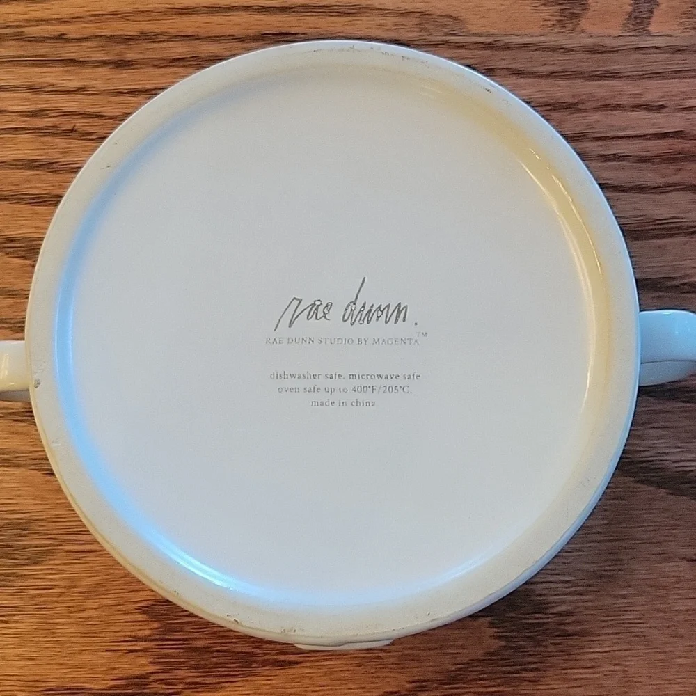 RAE DUNN Studio small stoneware baking dish. Words 